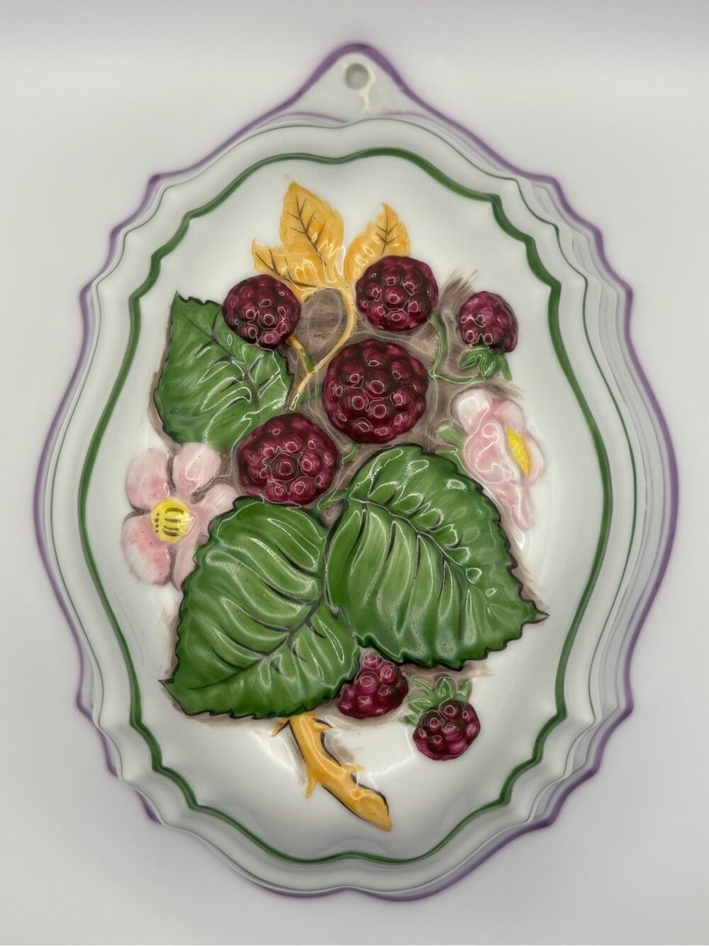 Vintage Wall Hanging Porcelain Raspberries Jello Mold Collection Le Cordon Bleu